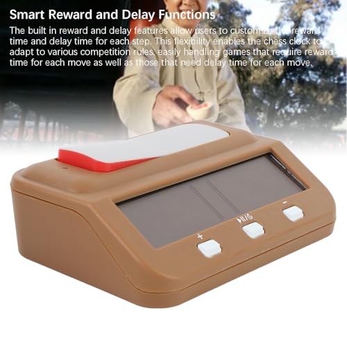 Reloj de ajedrez digital con alarma y memoria (Tan) miniatura 3