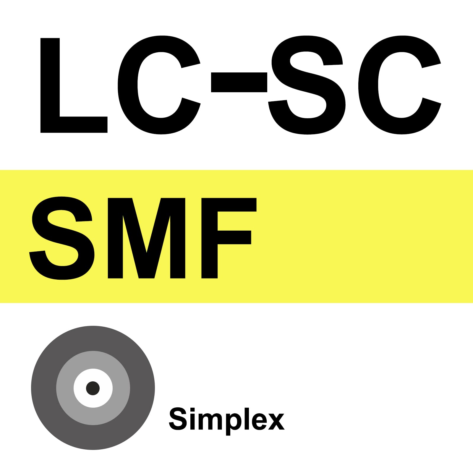 SC-LC Simplex Fiber Patch Cord, 9/125μm Single Mode, LSZH, 10 ft/3 m