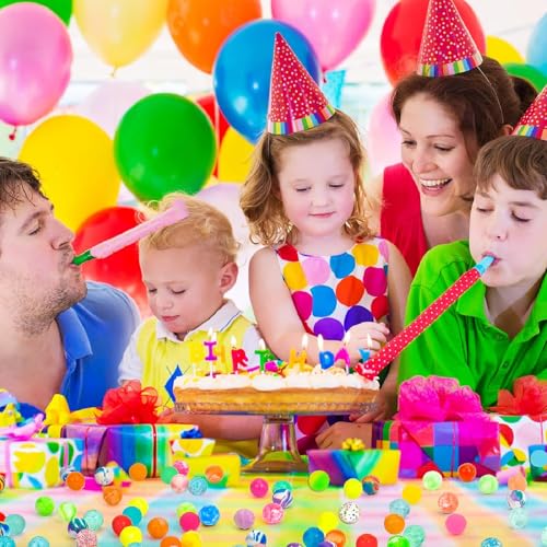 Seamart 24 Stück Flummies für Kinder 25 mm Flummis Springball Bunte Hüpfbälle und Kindergeburtstag Gummibälle Gastgeschenke