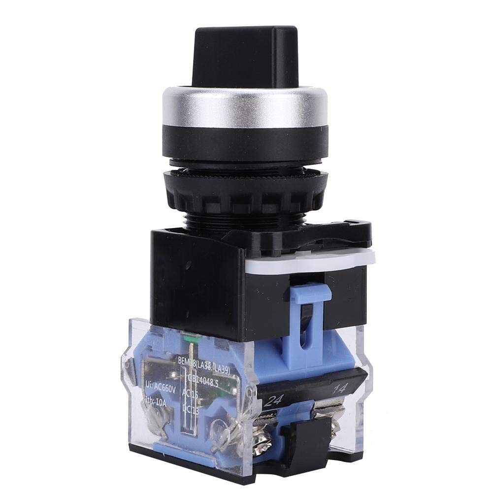 10 Piezas Selector Interruptores, AC 660V 10A Interruptor Selector Rotativo Autoblocante BEM38-20X / 31 22 mm 3 Posiciones