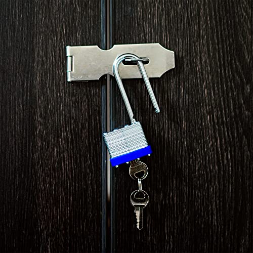 Image of 4 Pack Pad Locks with Same Key, Heavy Duty Keyed Alike Locks | Same Key Convenience 4 Locks Share Keys Durable Steel Body for Storage Gates Garages and Outdoor Use
