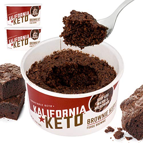 Kalifornia Keto Brownie Cup  Low Carb, Keto-friendly, and Low Sugar Keto Snacks  Soy Free and Gluten Free (Fudge Brownie Sample Pack (Pack of 3))