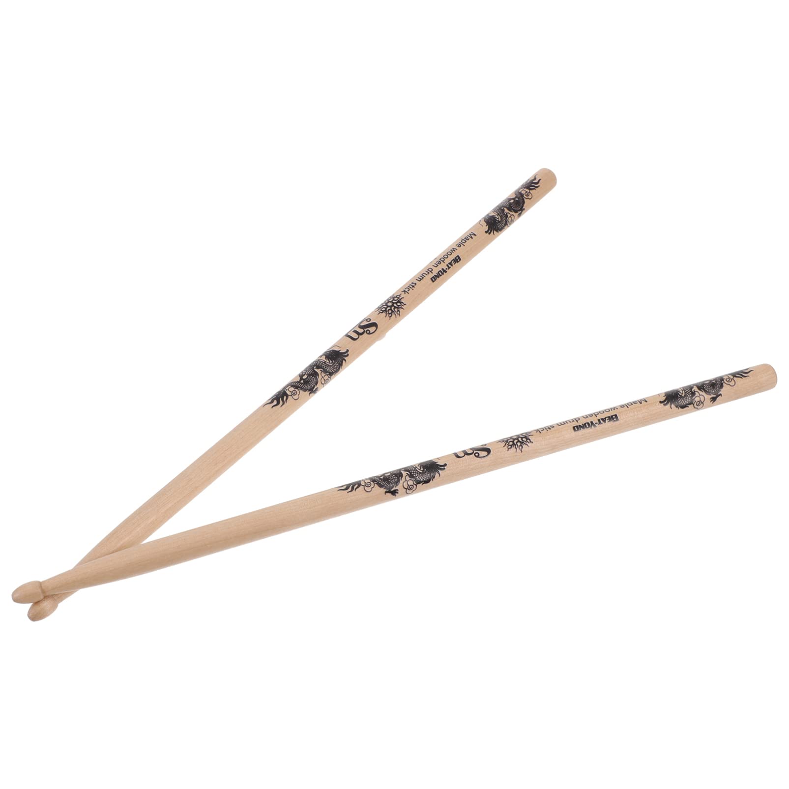 Generic Digital Drumsticks 1 Pair Drumsticks 5A Wood Tip, Classic Maple Drum Sticks with Dragon Pattern, Beginner Professional Drum Accessories for Drum Set Kids Drumsticks