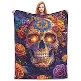 Photo Gallery coperta con fiori e teschi di zucchero, regali estetici per donne e ragazze, morbida e accogliente, leggera, in flanella, scheletro, in pile, per letto, divano, biancheria da letto, decorazione per tu Photo Gallery coperta con fiori e teschi di zucchero, regali estetici per donne e ragazze, morbida e accogliente, leggera, in flanella, scheletro, in pile, per letto, divano, biancheria da letto, decorazione per tu