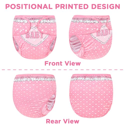 Image of Littleforbig Washable Adjustable Reusable Waterproof Cloth Adult Diaper Wrap Cover - Blushing Baby L