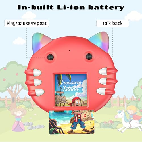 Image of Story Kitty - Storytelling Flash Card Toy for Babies, Toddlers & Kids (Red)