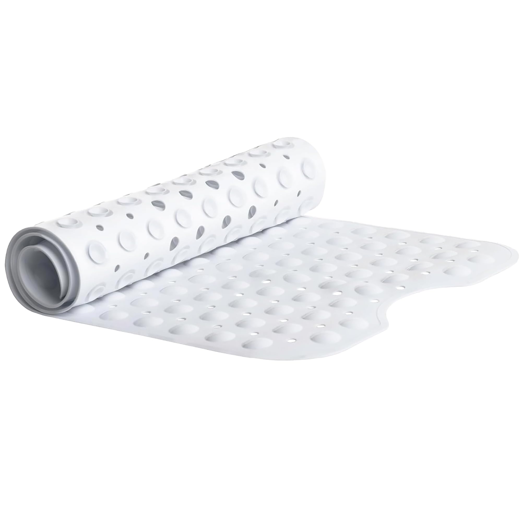 Senshuomy Bath Mat with 200 Suction Cups, Non-slip, Anti-Mould Shower Mat for Bathroom Tubs, Bpa and Latex-Free, Machine Washable, 100 X 40 cm (White/Stay A)