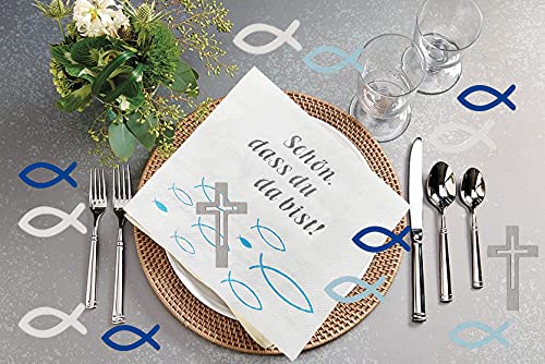 Communie decoratie, servetten vis blauwe servetten doop decoratie jongen servetten doop decoratie tafel deco communie confirmatie of andere feestelijke gelegenheden