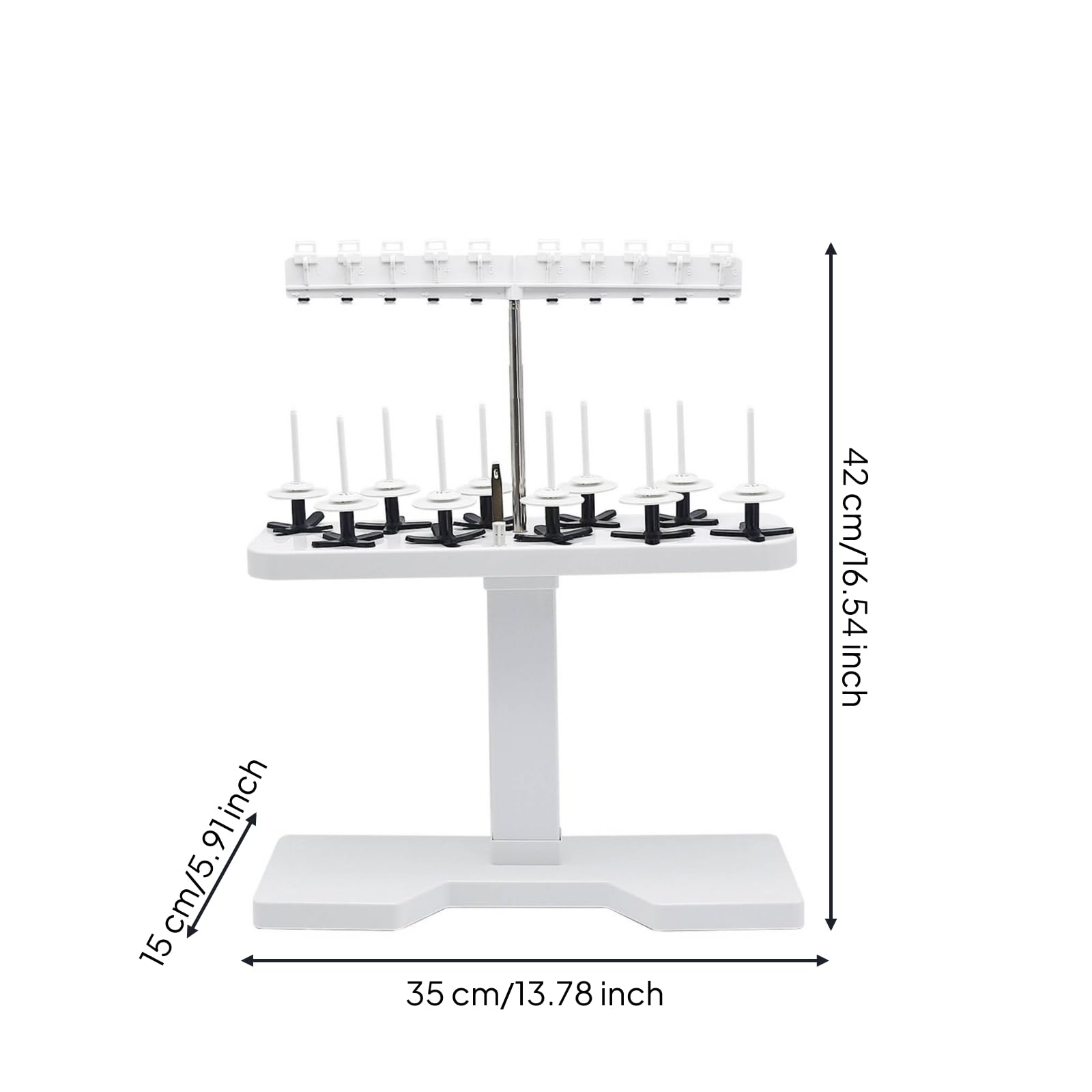 Support à Fils pr 10 Bobines Positionné à l'arrière Porte-Bobines Cture Base Autoportante Anti-Emmêlement pr Projs DIY