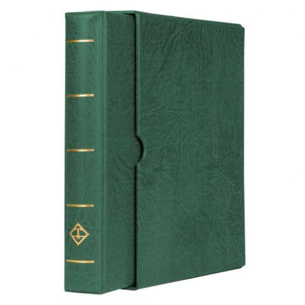 Leuchtturm VARIO F Dar Kasetli Klasör (255x325x60mm) (Kağıt Para, Pul, Zarf ve Efemera Koleksiyonlarınız için idealdir), Yeşil Kapak