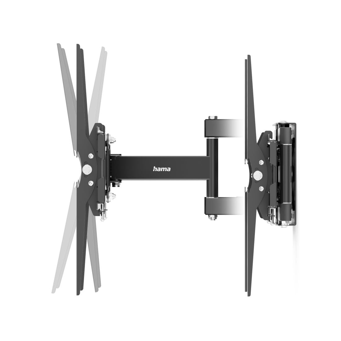 Hama TV Wandhalterung Schwenkbar & Neigbar 32–75 Zoll (81–191 cm) – Vollbeweglich, Ausziehbar, VESA 400x400 – Fernseher Wandhalterung mit Montagezubehör, Wasserwaage & Fischer Dübel