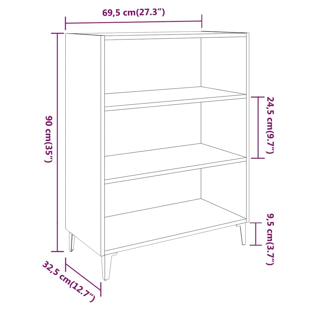 Credenza bianca, 69,5 x 32,5 x 90 cm, in legno