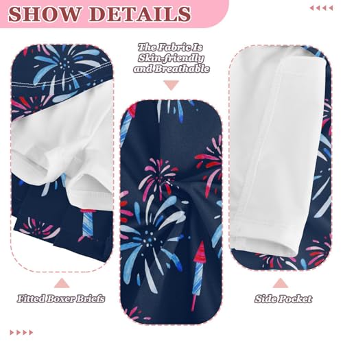 Aflyko 4th of July Girls' Skorts 2-in-1 Tennis Skirts with Built-in Shorts4