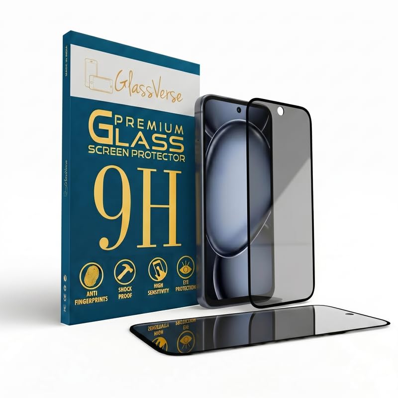 Image of GlassVerse Privacy Tempered Glass for Itel A80 | Anti Spy Screen Protector, 9H Hardness, Edge to Edge, Case Friendly, Hassle-less Installation Kit Included. (Pack of 2)