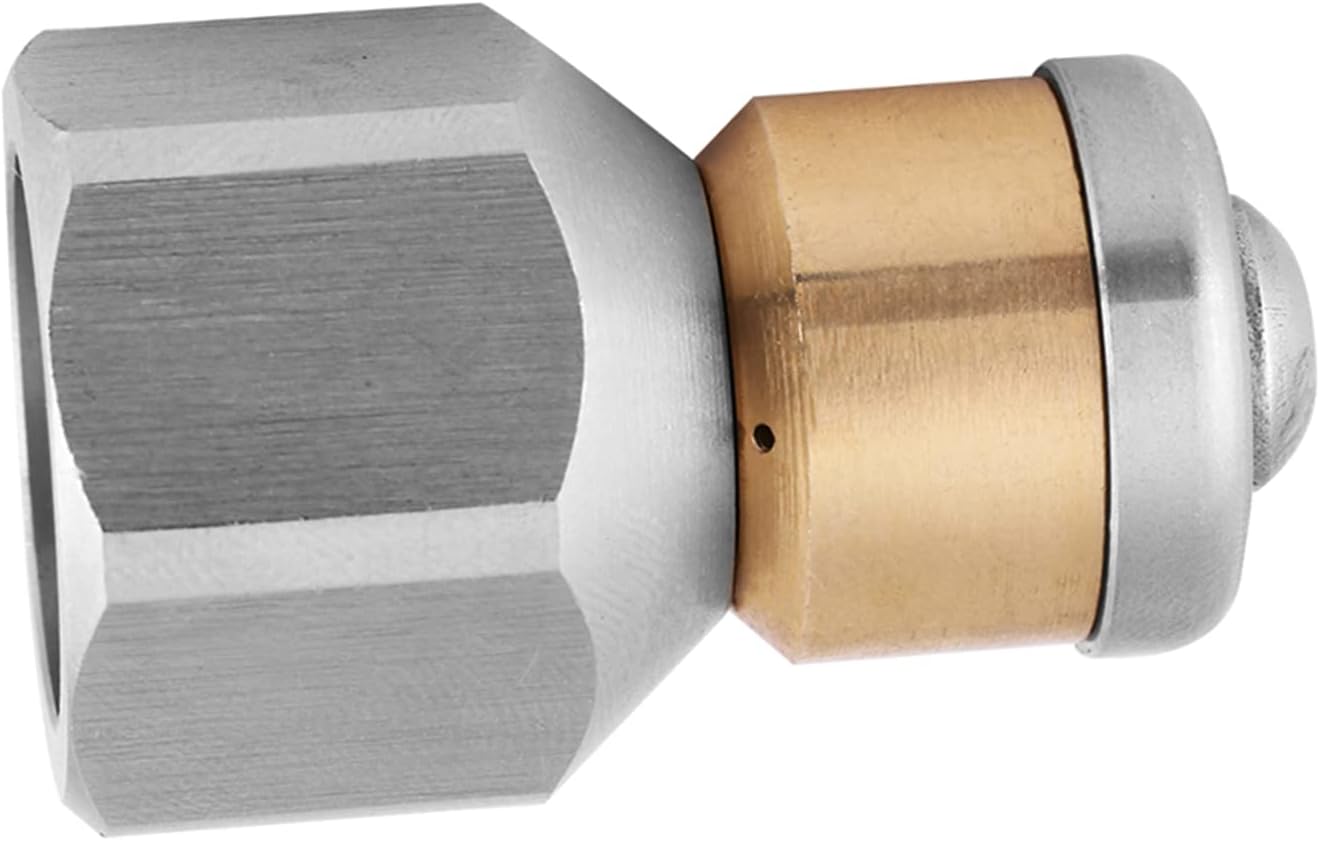Stainless Steel Sewer Jetter Nozzle with 3 Backward Holes Drive for City Municipal Applications, Made from Stainless Steel Brass
