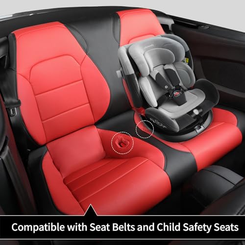 Image of Custom Car Seat Covers for Ford 2015-2026 Mustang Convertible,Faux Leather