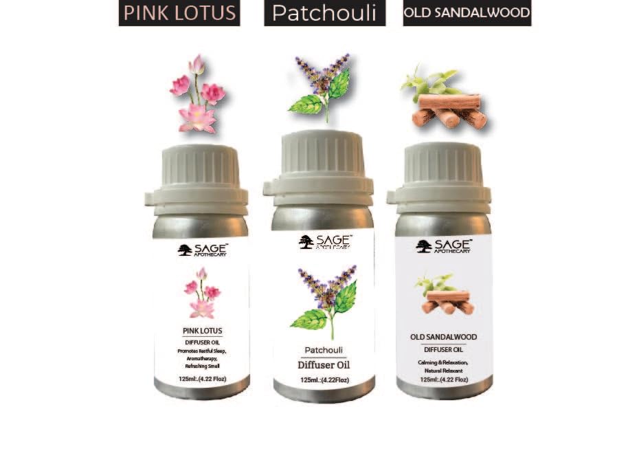 Image of Sage Apothecary Diffuser Oil for Relaxation, Calm Mood, 125 ml (Exotic Jasmine) | Aromatherapy Essential Oil Blend for Stress Relief, Sleep Aid, and Mental Clarity | 100% Pure Natural Ingredients