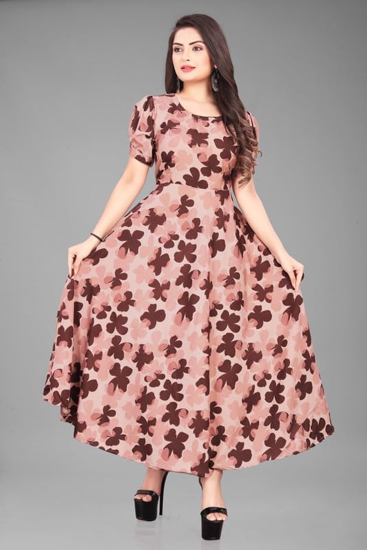 Image of Flower Printed Maxi Dress for Beautiful Women Nd Girls