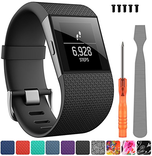 TreasureMax for Fitbit Surge Bands, Adjustable Replacement Accessories Straps for Fitbit Surge Watch Fitness Tracker WatchBand Wristband