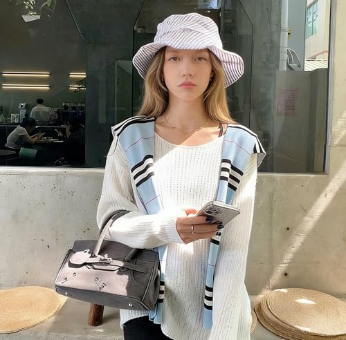Image of WaJuemy Sweater Shawl Wraps for Women Sweater Knitted Knotted Shawls Travel Casual Scarf Cape Shoulder Tops Fashion Wrap