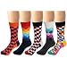 Deer Mum Men's Fashionable Colorful Soft Cotton Socks (5 Pack) (set 16)