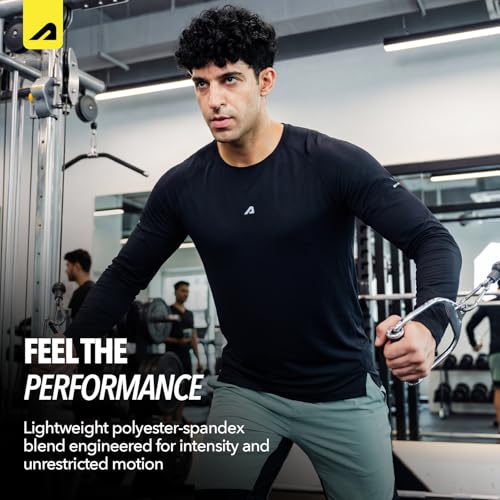 Image of Boldfit Tshirt for Man Full Sleeve Polyester Blend Tshirt for Men Moisture-Wicking 4-Way Stretch Gym Wear Quick-Dry & Breathable Regular Fit Crew Neck Activewear for Running & Casual Wear