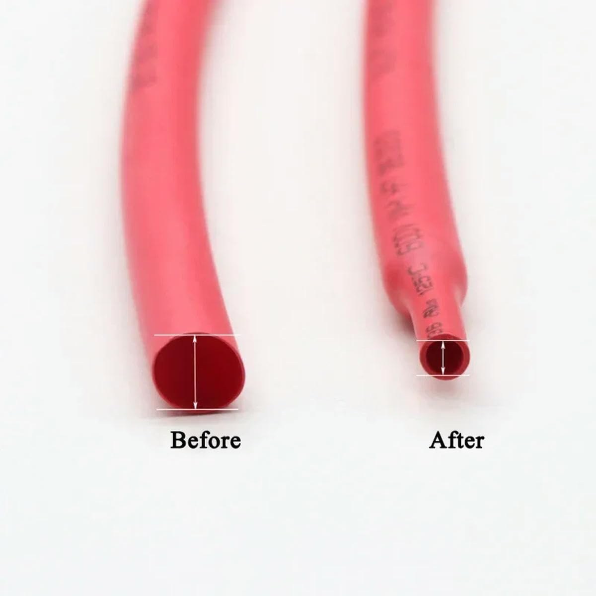 1~50 m 2: 1 Tubo termorretráctil Rojo Diámetro 0,6 mm ~ 80 mm Bricolaje Reparación de cables Protección Tubo Manguito Wrap-60 mm-25 metros