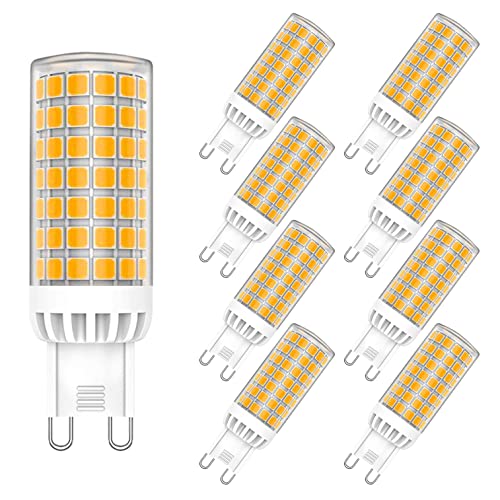 MAYCOLOR G9 LED Light Bulb 9W Equivalent to 75W, Warm White 3000K, 750 LM