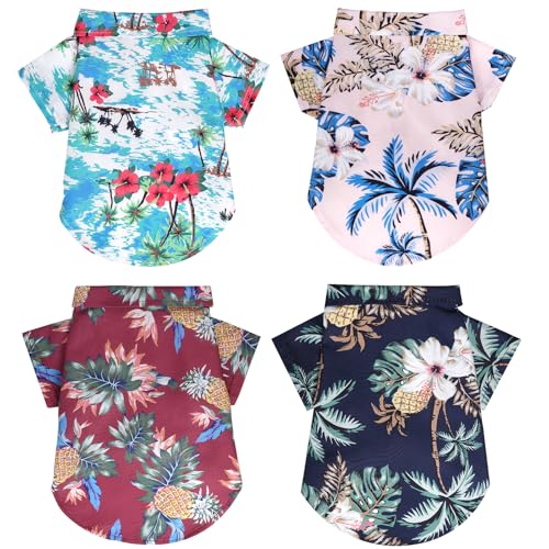 Floral Chiffon Dog Summer Shirts (4 Pack)