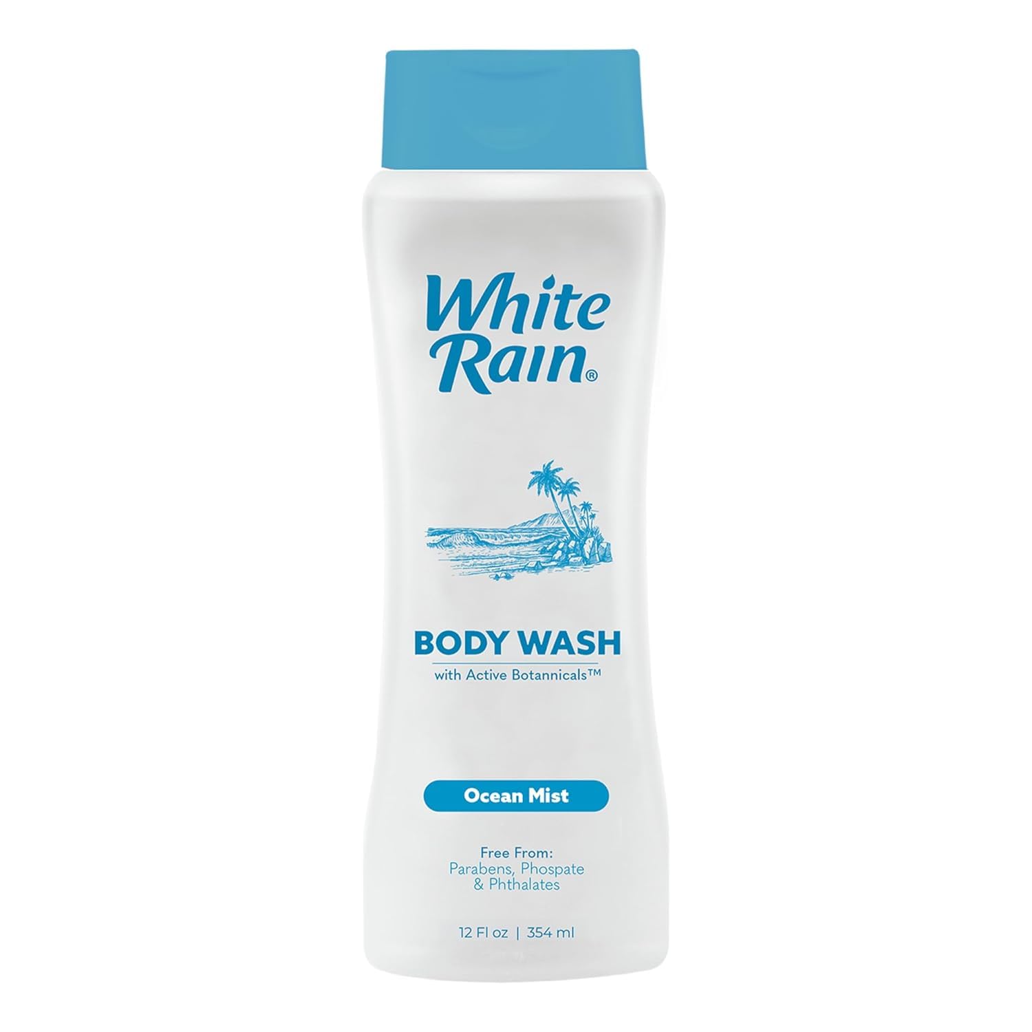White Rain Ocean Mist Body Wash for Men & Women, Bulk Pack of 6 (12 fl oz Each) - Moisturizing Shower Gel Body Wash for Women & Men - Paraben-Free, Gentle Cleansing with Aloe & Vitamins for Soft Skin