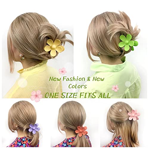 Hair-Claw-Clips-8PCS-Flower-Hair-Clips-Large-Hair-Clips-Cute-Claw-Clips-for-Women-Thick-Hair-Hair-Jaw-Clips-Big-Dasiy-Matte-Hair-Clips-Non-Slip-Strong-Hold-for-Women-Thick-Thin-Hair-8-Colors