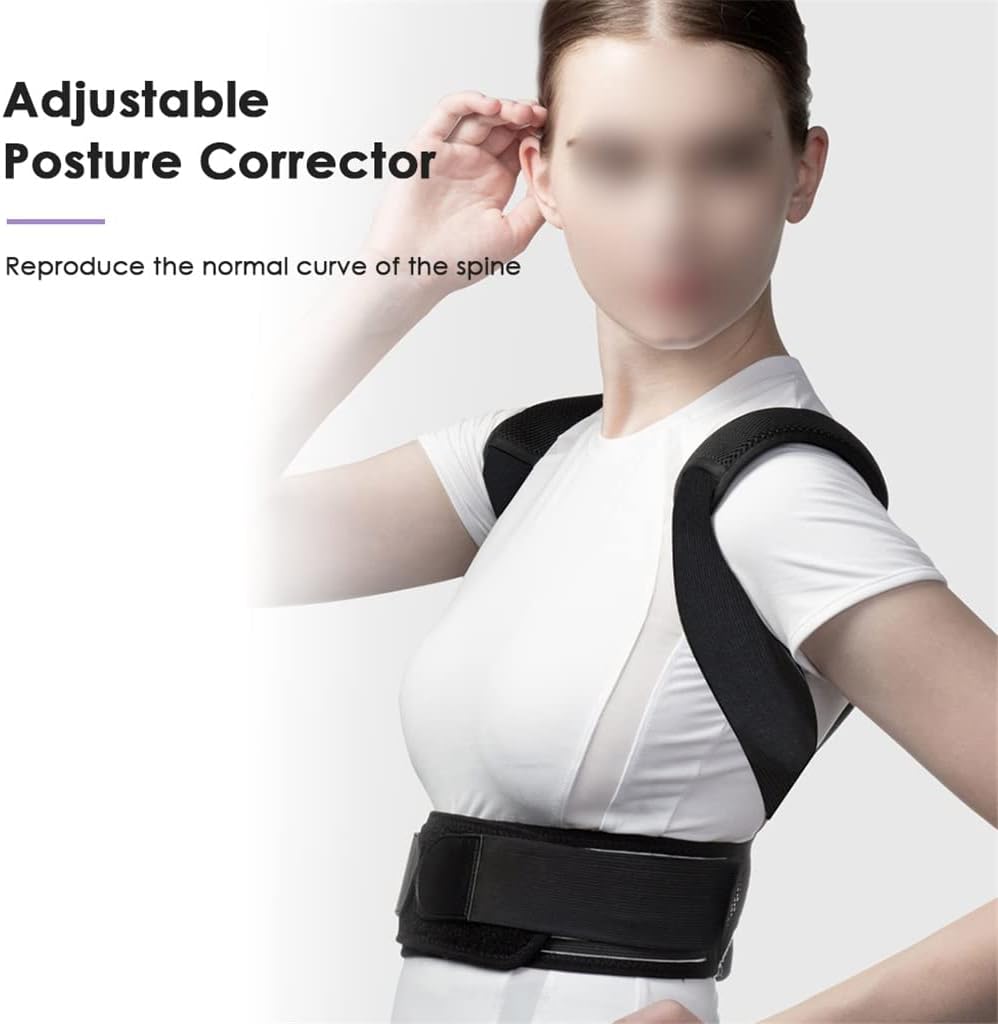 Adjustable Posture Corrector Back Waist Support Spine Brace Belt Trainer with 2 Alloy Plates Unisex(L Code)
