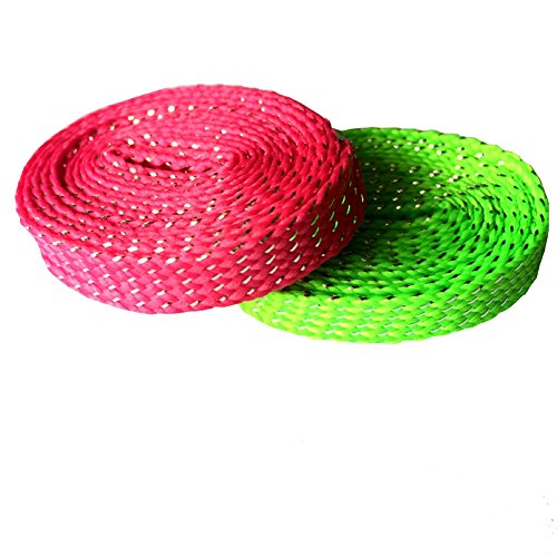 8-9Mm Wide Thread Glitter Sparkle Shoelaces Shoe Laces For Sneaker 110Cm Neon Green #TOP3