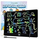 Kayoubi LCD Writing Tablet for Kids, 14.5 Inch Jumbo Screen with Double Pen, No-Mess Reusable Colorful Doodle Board Toys, Gifts for 3 4 5 6 7 8 Year Old Boys & Girls (Black)