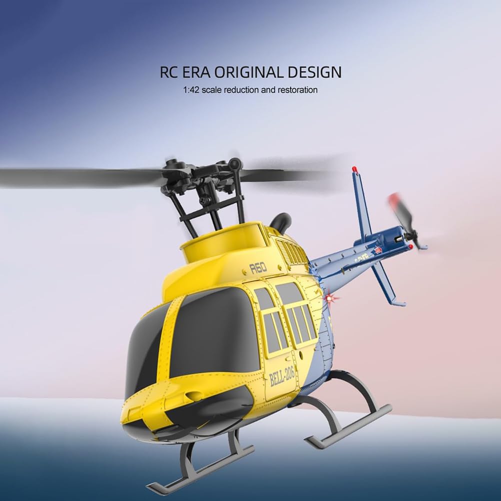 Helikopter RC w skali 1:42 z funkcją startu/lądowania jednym przyciskiem, systemem żyroskopowym 2,4G 6CH 6G, funkcją utrzymania wysokości i przepływem optycznym dla początkujących, RTF,Gray,2 Battery