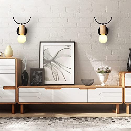 Lámpara de pared de asta creativa con giro de 360 grados y estructura ajustable 3