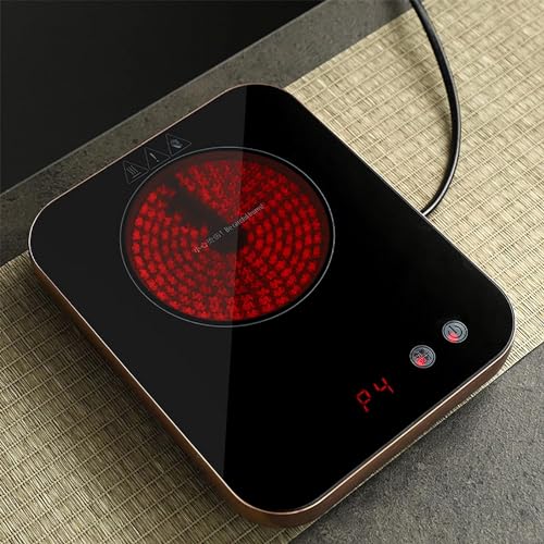 ポータブルIHクックトップ、800W電気ミニストーブ、LCDタッチスクリーンコントロール付き、4つの熱速度、自動シャットオフ、一定温度省エネ、お湯を沸かしたり、お茶やコーヒーを作ったりするための