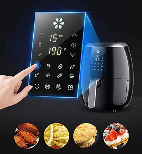 Trockenfritteuse Multifunktions-Kunststoff-Luftfritteuse LCD Vollautomatisch Nichtraucher 360 ° Heißluft-Hochgeschwindigkeitszyklus Gesunde Fritteuse Geeignet zum Grillen Braten Backen Dessert 1270W – Bild 6