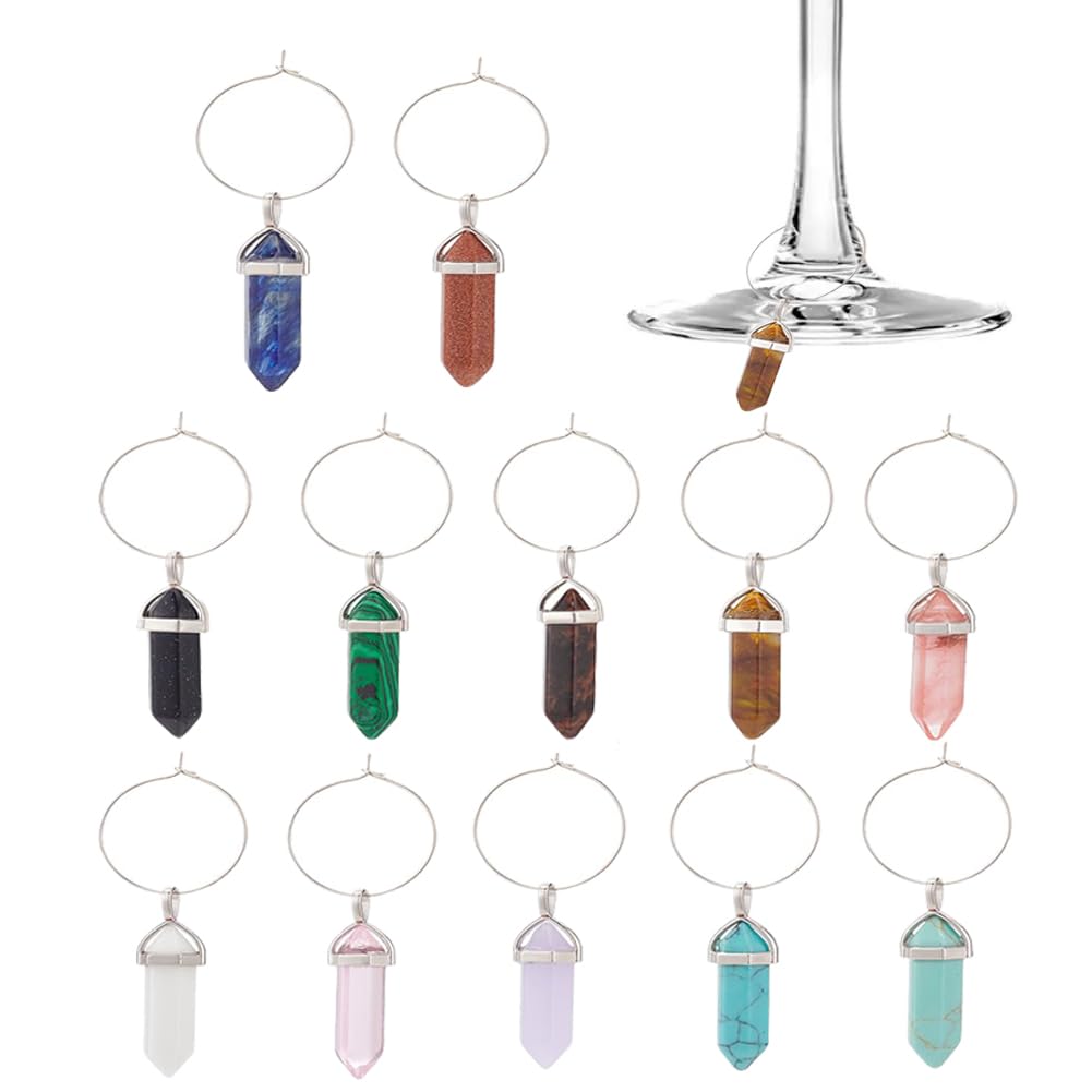 SUNNYCLUE 16 Anneaux Marqueurs Verres à Vin – Feuilles D’Érable Colorées & Perles – Identification Élégante Pour Fêtes & Mariages