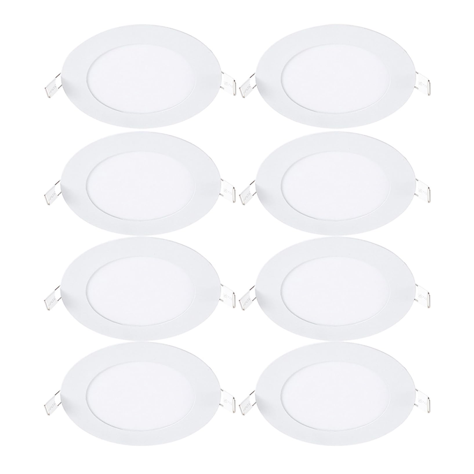 VOGHMOLD 6W Ultra Slim LED Downlight 5 inch, 3000K Recessed Ceiling Light, Cut Φ105-110mm, AC85-265V Flush Mount Spotlights Aluminum Round Panel Lights for Office Hallway, 8 Pack