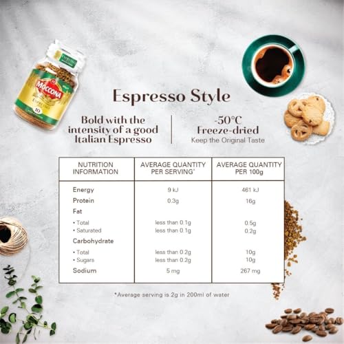Image of Moccona Espresso Instant Coffee 100g | Imported Coffee | Premium Arabica & Robusta Blend | Freeze-Dried | Bold & Strong Flavor