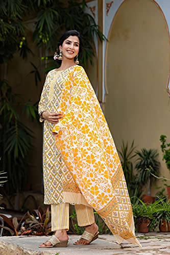 Image of Vaamsi Women's Cotton Palazzo and Dupatta Set