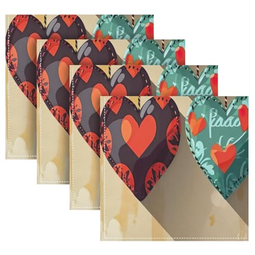 Servilletas de Tela Qilmy Corazón Día San Valentín x4 miniatura 1
