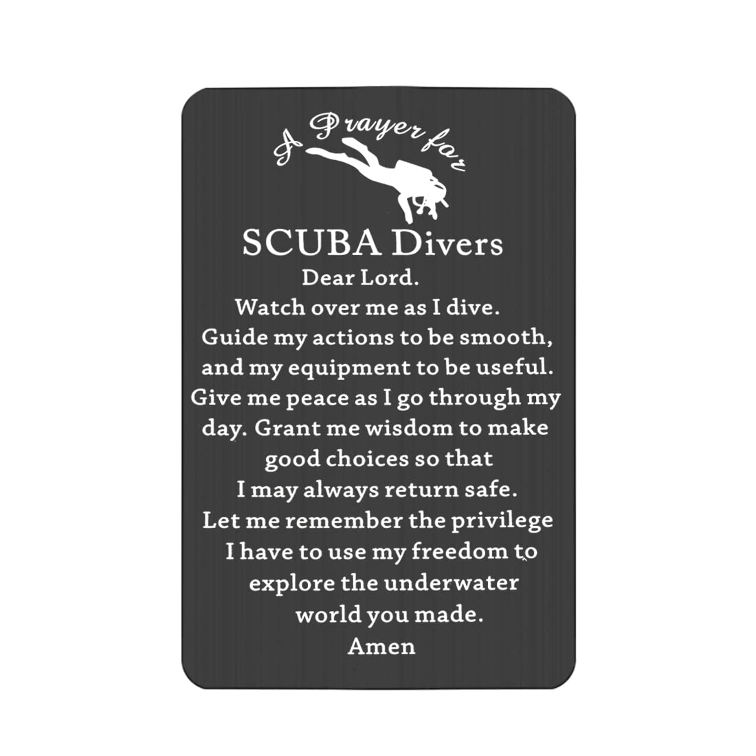 UJIMS Scuba Divers Prayer Wallet Card Insert Scuba Diving Gift Extreme Sports Jewelry for Divers Adventure Metal Wallet Gift for BFF (Scuba Divers