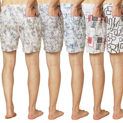 Image of Urban Scottish Ultra-Comfortable Men's Boxer Pants (Pack of 5) - 100% Cotton Material with A Stylish Print - Soft and Stretchy Elastic Waist Band - Dynamic Movement and Hardwearing Stitching