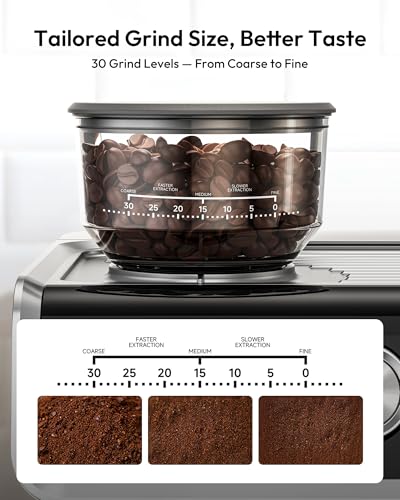 Image of EUHOMY Espresso Machine with Grinder, 20 Bar Coffee Maker with Milk Frother Steam Wand, Professional Expresso Coffee Machines with Removable Water Tank, Latte & Cappuccino Machine for Home Barista