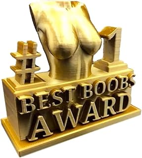 GLaxa Best Boobs/Ass Award for Best Ass Funny Adult Trophy Ornament Best Ass Award, Resin Desk Decorations Trophy Desktop Decor (Boobs)