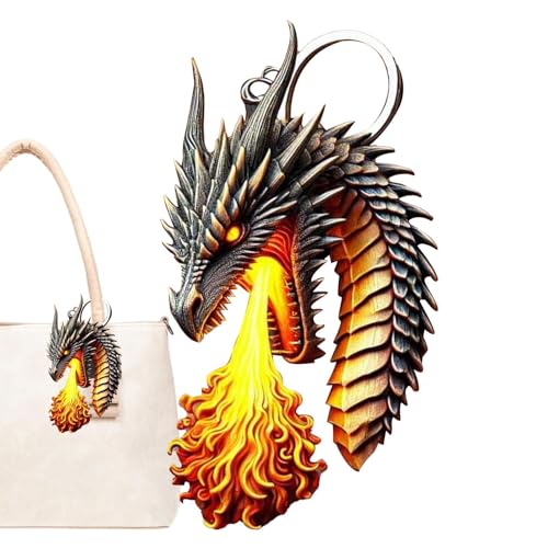 Shenrongtong Llavero de dragón, anillo de llave de dragón | Gradiente acrílico de bolso,Ornamento de dragón portátil, colgante de estilo chino para bolso, bolso, mochila