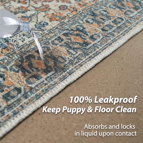 nunubaby Washable Pee Pads for Dogs, Stylish, Non-Slip and Leak-Proof Pee Pads. Reusable Potty Pads for Dogs for Crates and Floors.(Beige/Multi, 24" x36" ) - Image 4