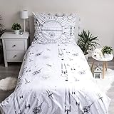 Jerry Fabrics Star Wars Todesstern, Raumschiffe, Weltraum, leuchtet im Dunkeln, Schwarz und Weiß, Bettdecke 140 x 200 cm, Kissen 70 x 90 cm mit Reißverschluss, für Kinder-Fans und Erwachsene
